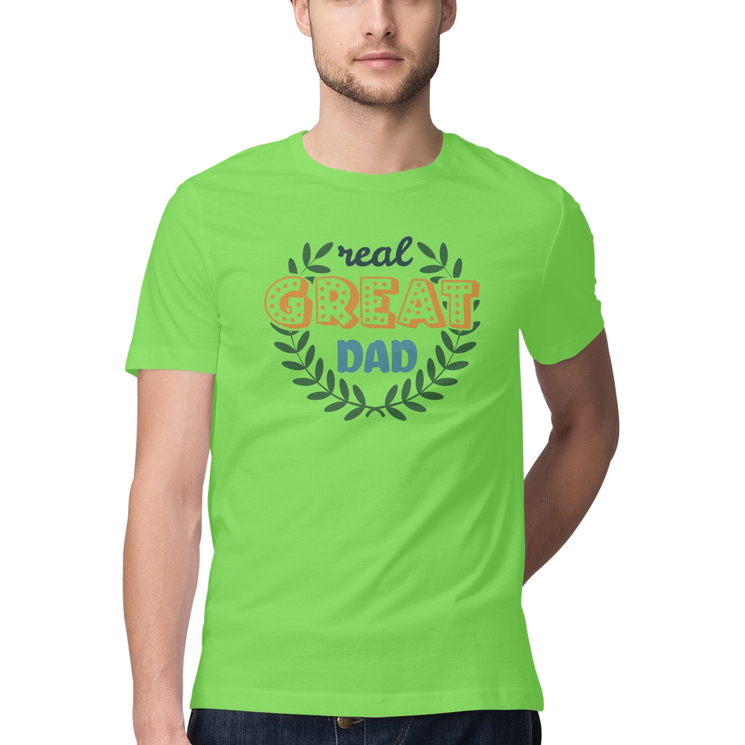 Men's Real Great Dad Design Printed T-Shirt