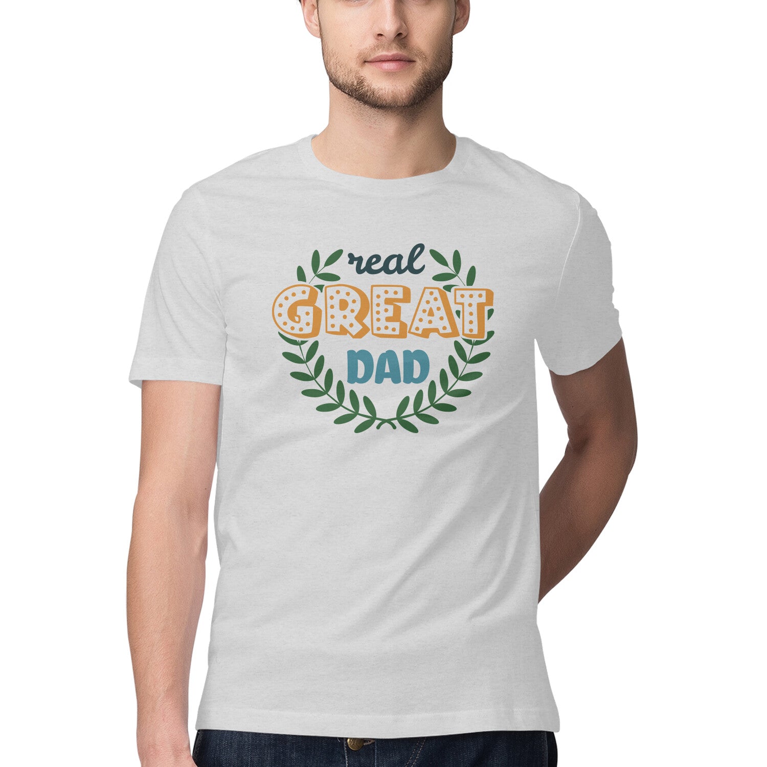 Men's Real Great Dad Design Printed T-Shirt