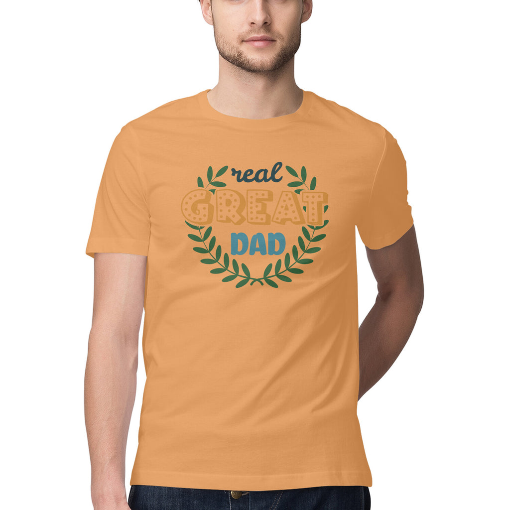 Men's Real Great Dad Design Printed T-Shirt
