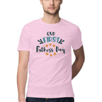 Men's Our First Father's Day Design Printed T-Shirt