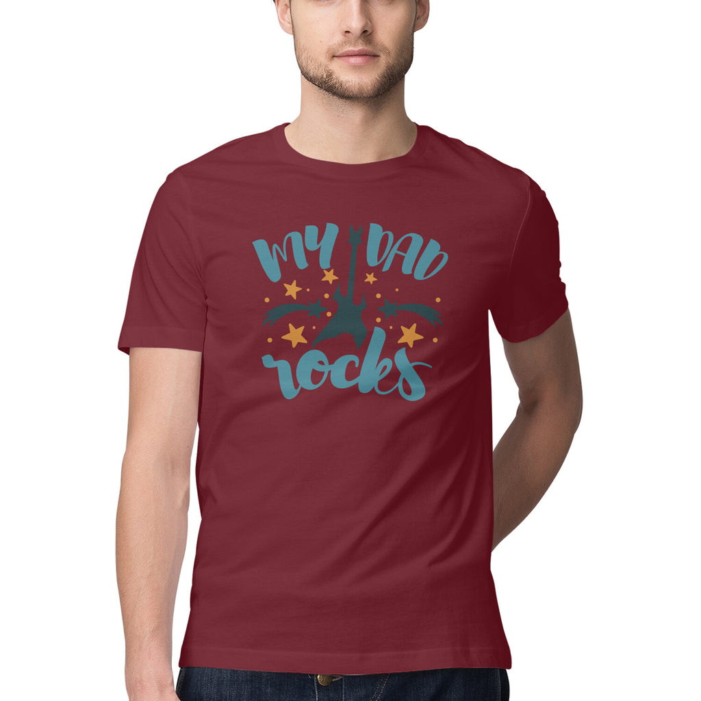 Men's My Dad Rocks Design Printed T-Shirt