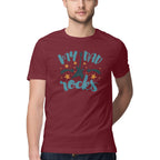 Men's My Dad Rocks Design Printed T-Shirt