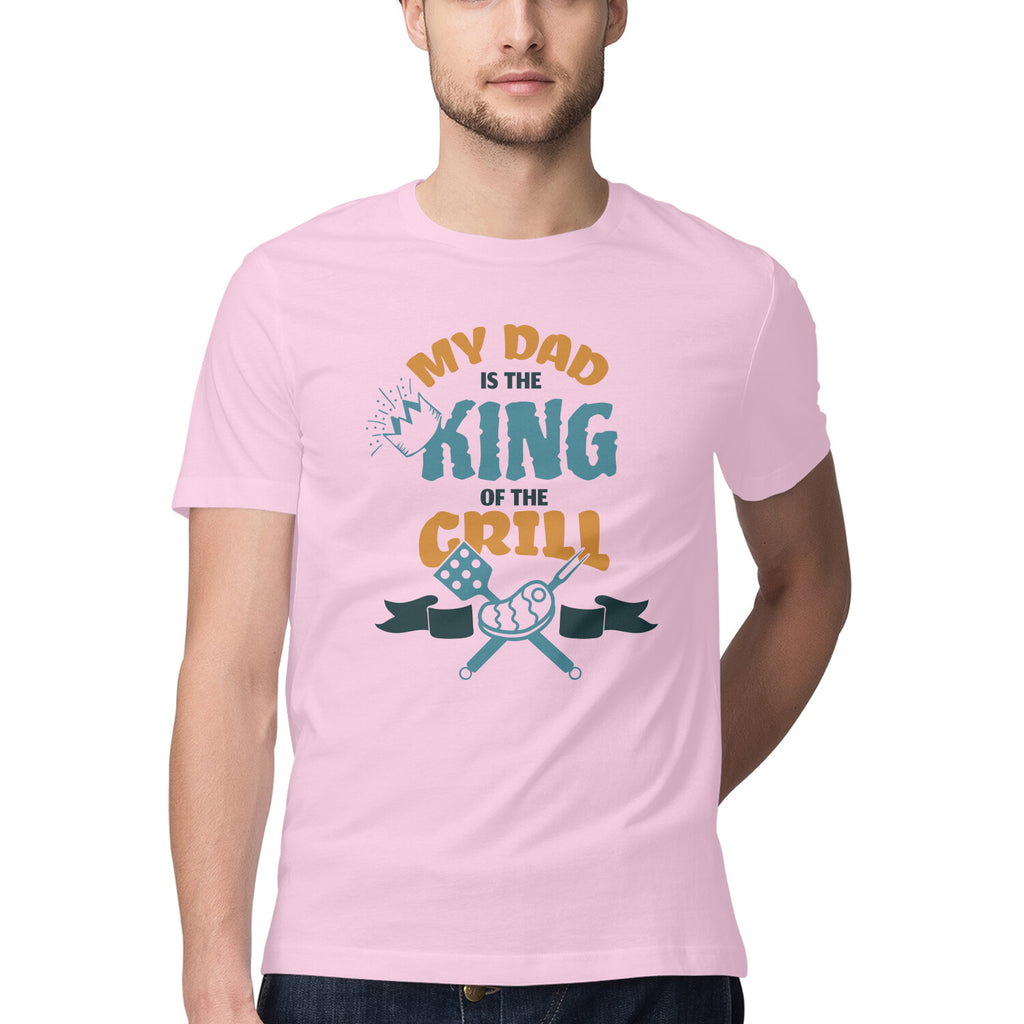 Men's My Dad Is the King Of The Grill Design Printed T-Shirt