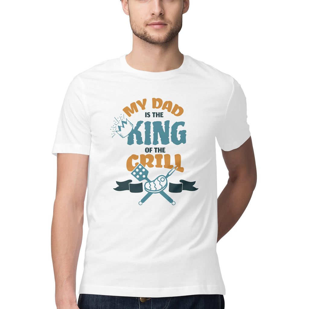 Men's My Dad Is the King Of The Grill Design Printed T-Shirt