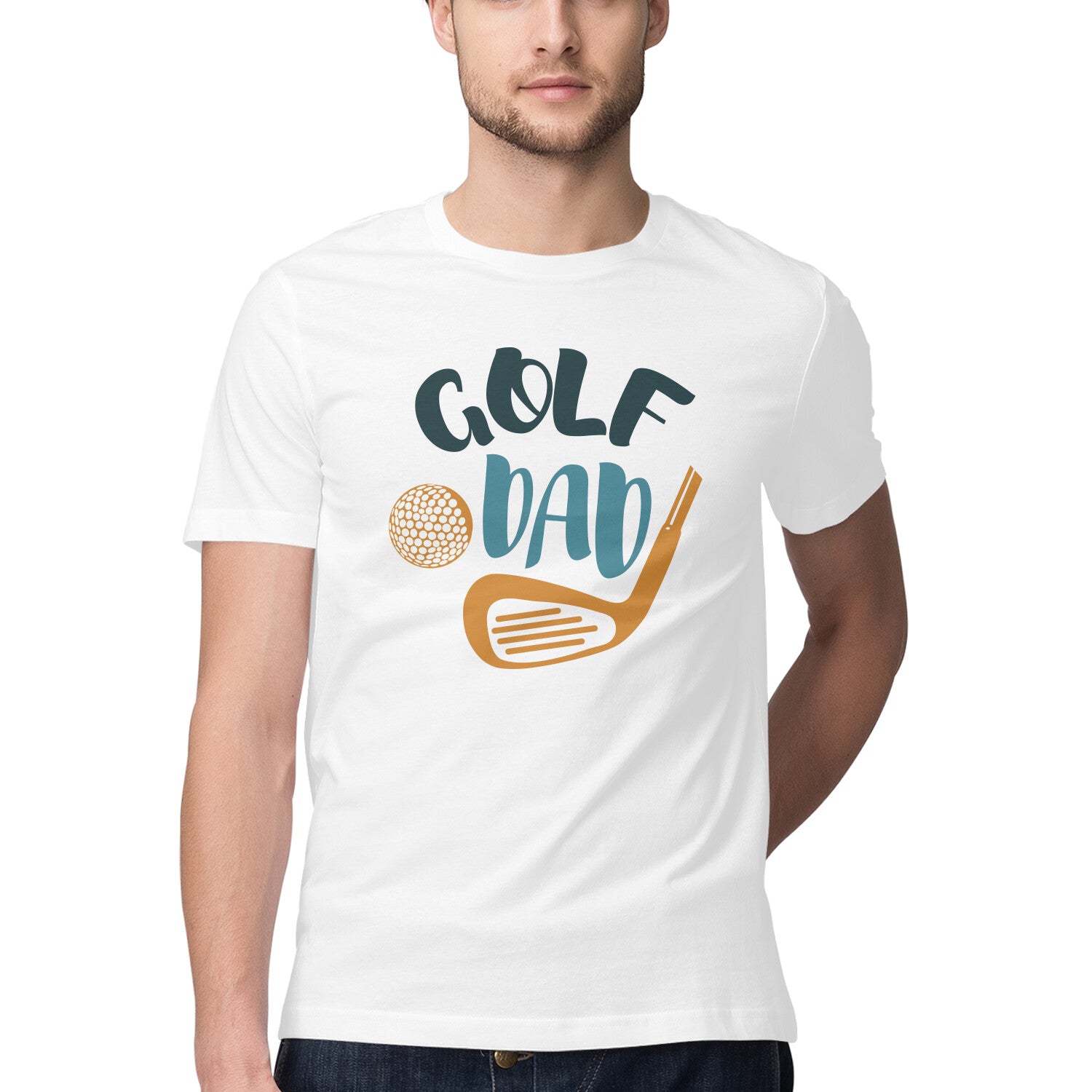 Men's Golf Dad Design Printed T-Shirt