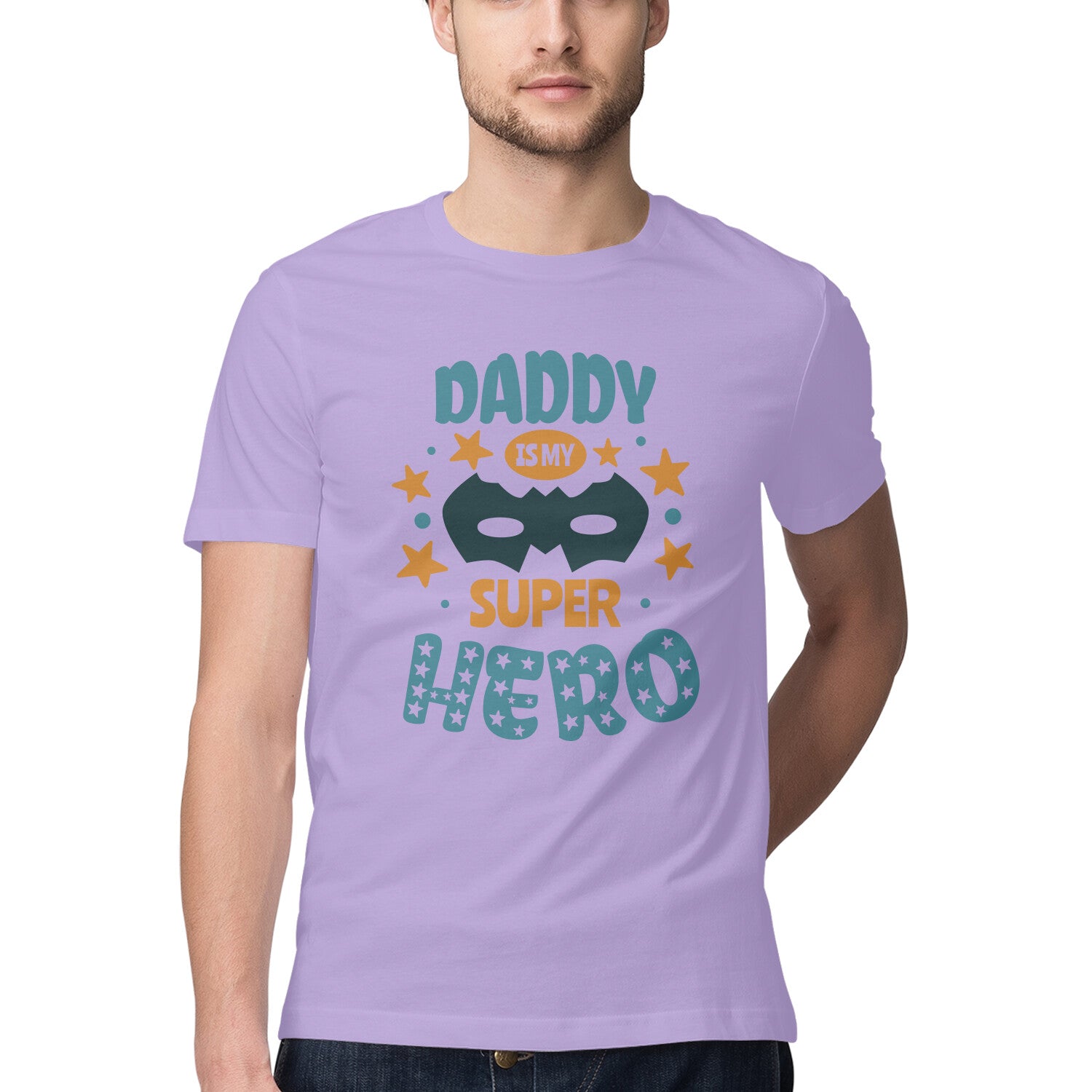 Men's Daddy Is My Super Hero Design Printed T-Shirt