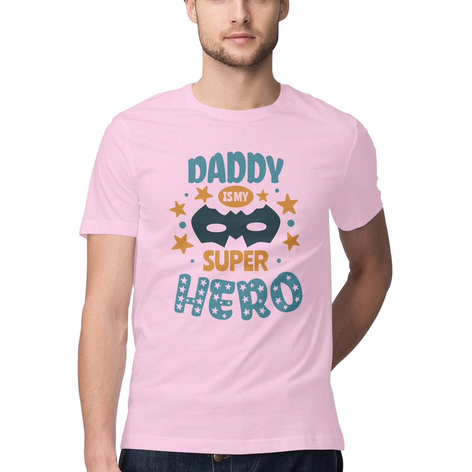 Men's Daddy Is My Super Hero Design Printed T-Shirt