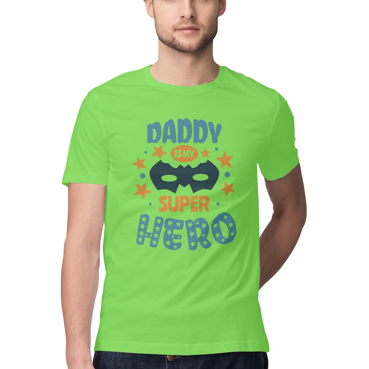 Men's Daddy Is My Super Hero Design Printed T-Shirt