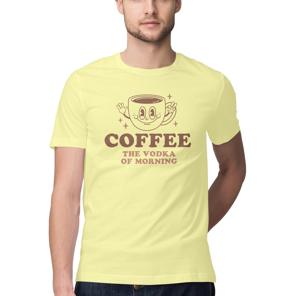 Men's Coffee The Vodka Of Morning Design Printed T-Shirt