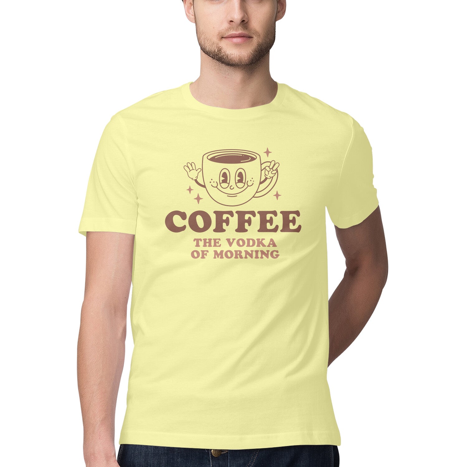 Men's Coffee The Vodka Of Morning Design Printed T-Shirt