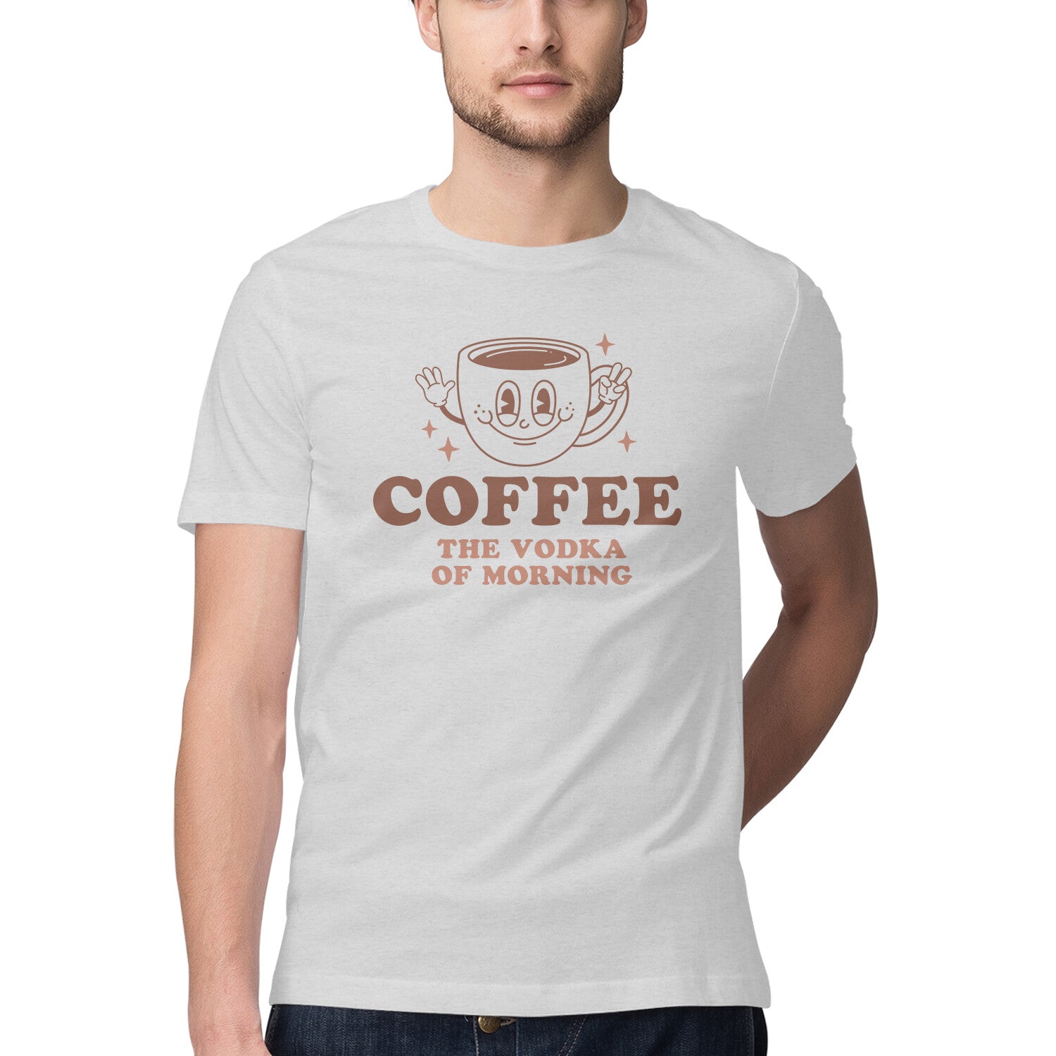 Men's Coffee The Vodka Of Morning Design Printed T-Shirt