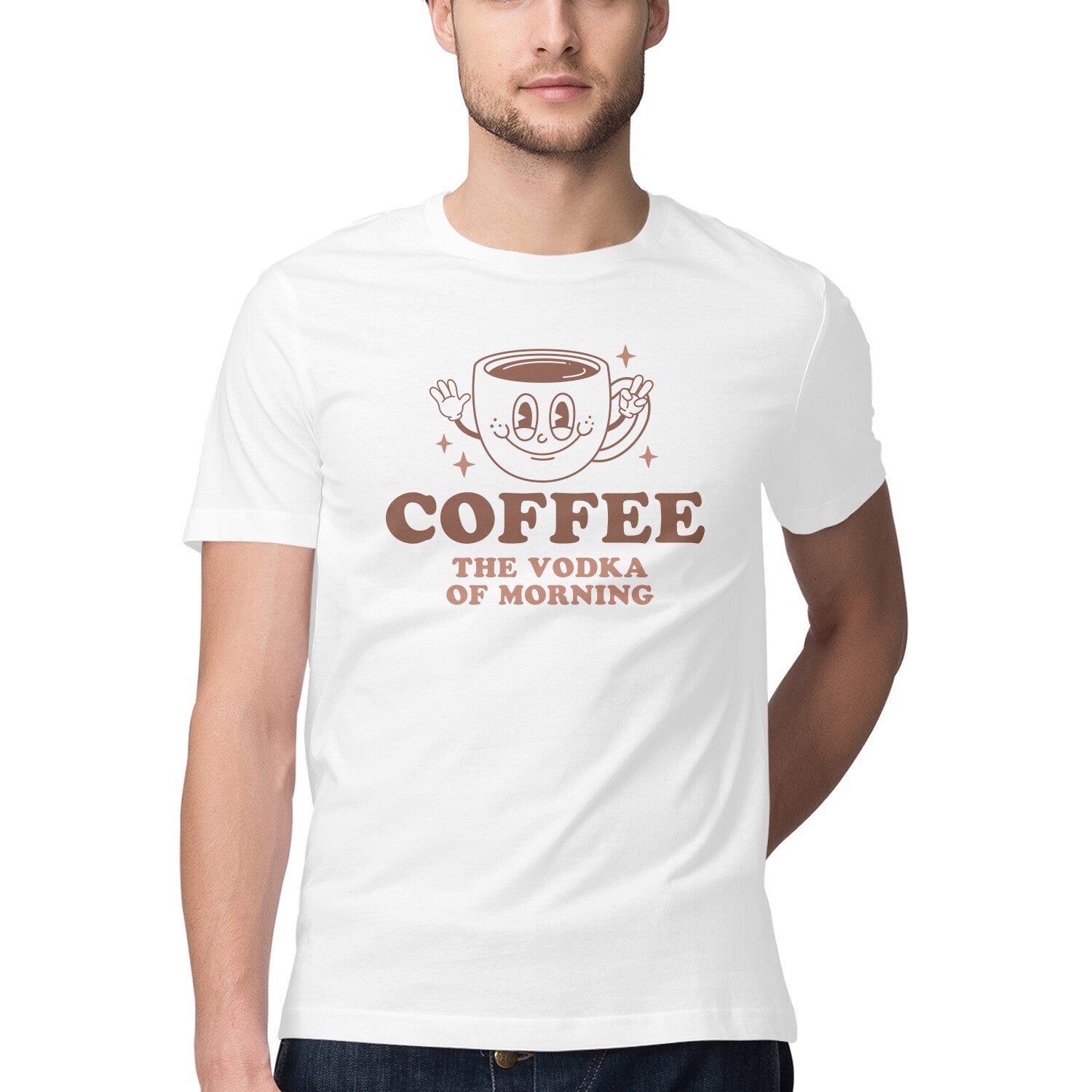 Men's Coffee The Vodka Of Morning Design Printed T-Shirt