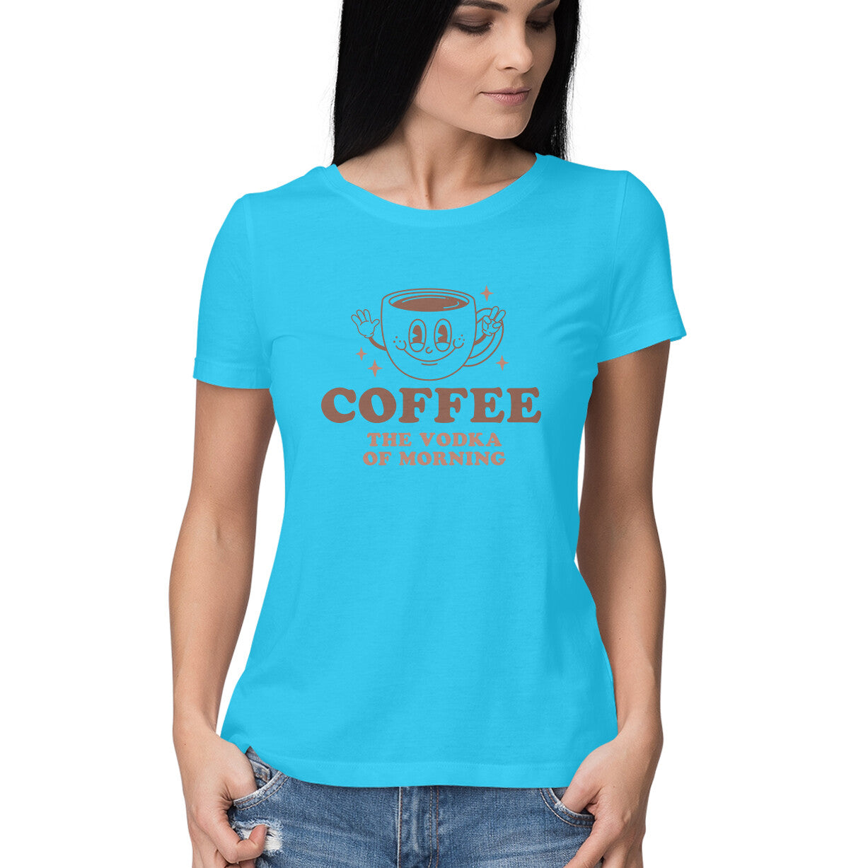 Women's Coffee The Vodka Of Morning Graphics Printed T-Shirt