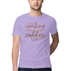 Men's I Start Working When My Coffee Does Design Printed T-Shirt