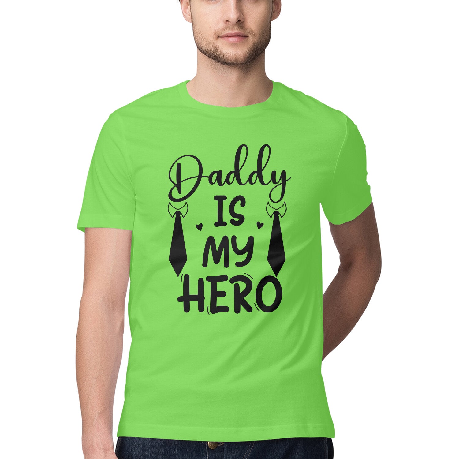 Men's Daddy Is My Hero Design Printed T-Shirt