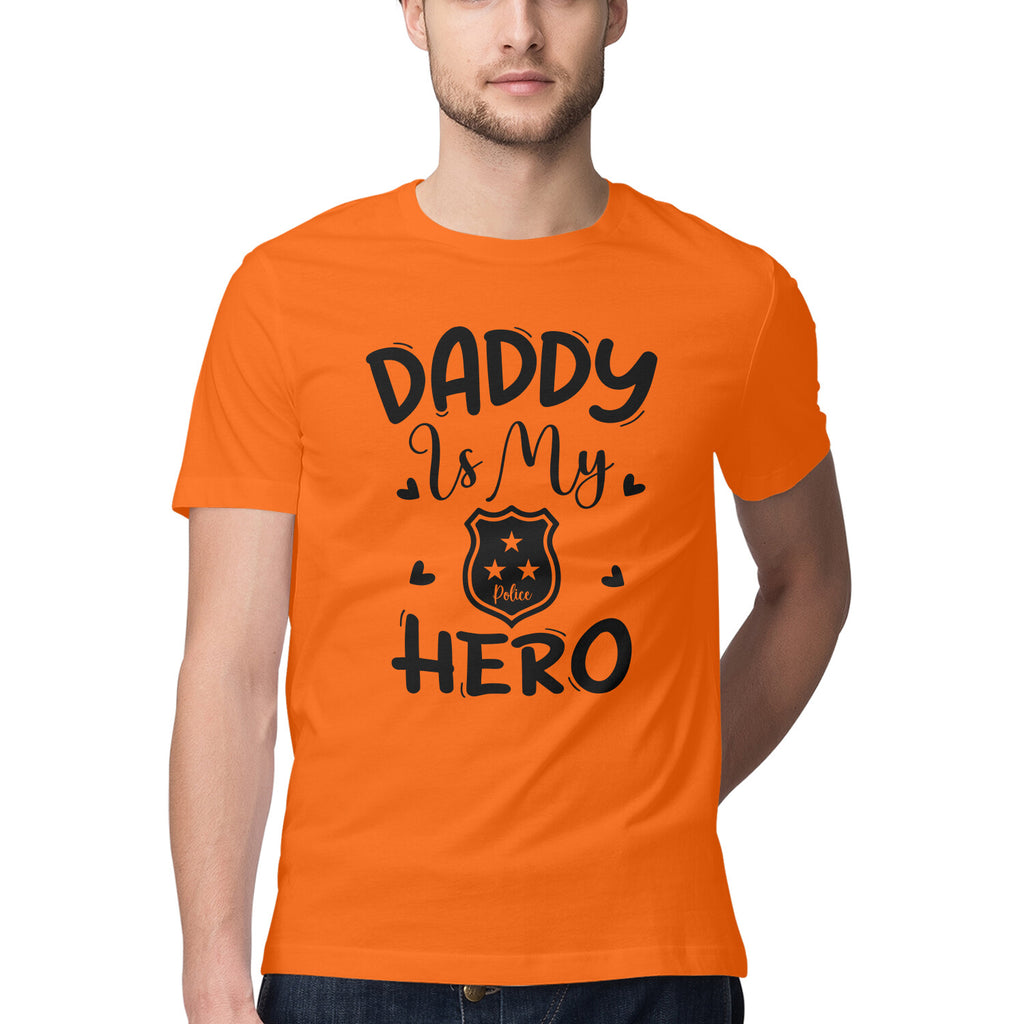 Men's Daddy Is My Hero Design Printed T-Shirt