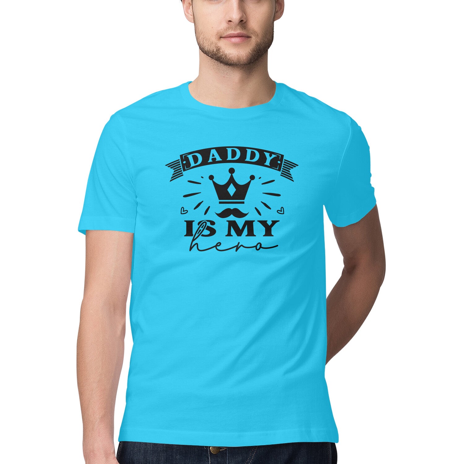 Men's Daddy Is My Hero Design Printed T-Shirt