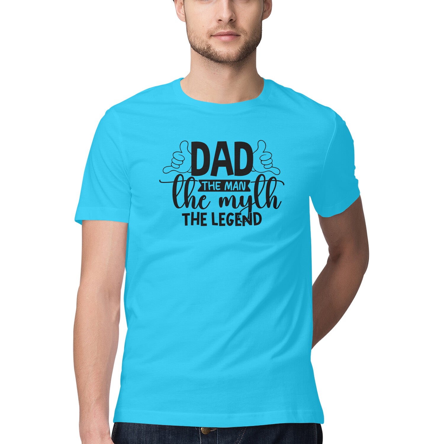 Men's Dad The Legend Design Printed T-Shirt