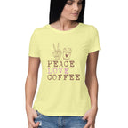 Women's Peace Love Happiness Graphics Printed T-Shirt