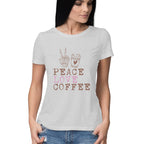 Women's Peace Love Happiness Graphics Printed T-Shirt