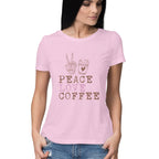 Women's Peace Love Happiness Graphics Printed T-Shirt