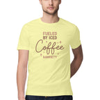 Men's Fueled By Iced Coffee Design Printed T-Shirt