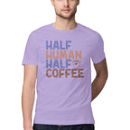 Men's Half Human Half Coffee Design Printed T-Shirt