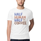 Men's Half Human Half Coffee Design Printed T-Shirt
