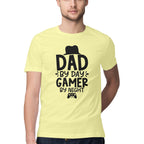 Men's Dad By Day Gamer By Night Design Printed T-Shirt
