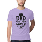 Men's Dad By Day Gamer By Night Design Printed T-Shirt