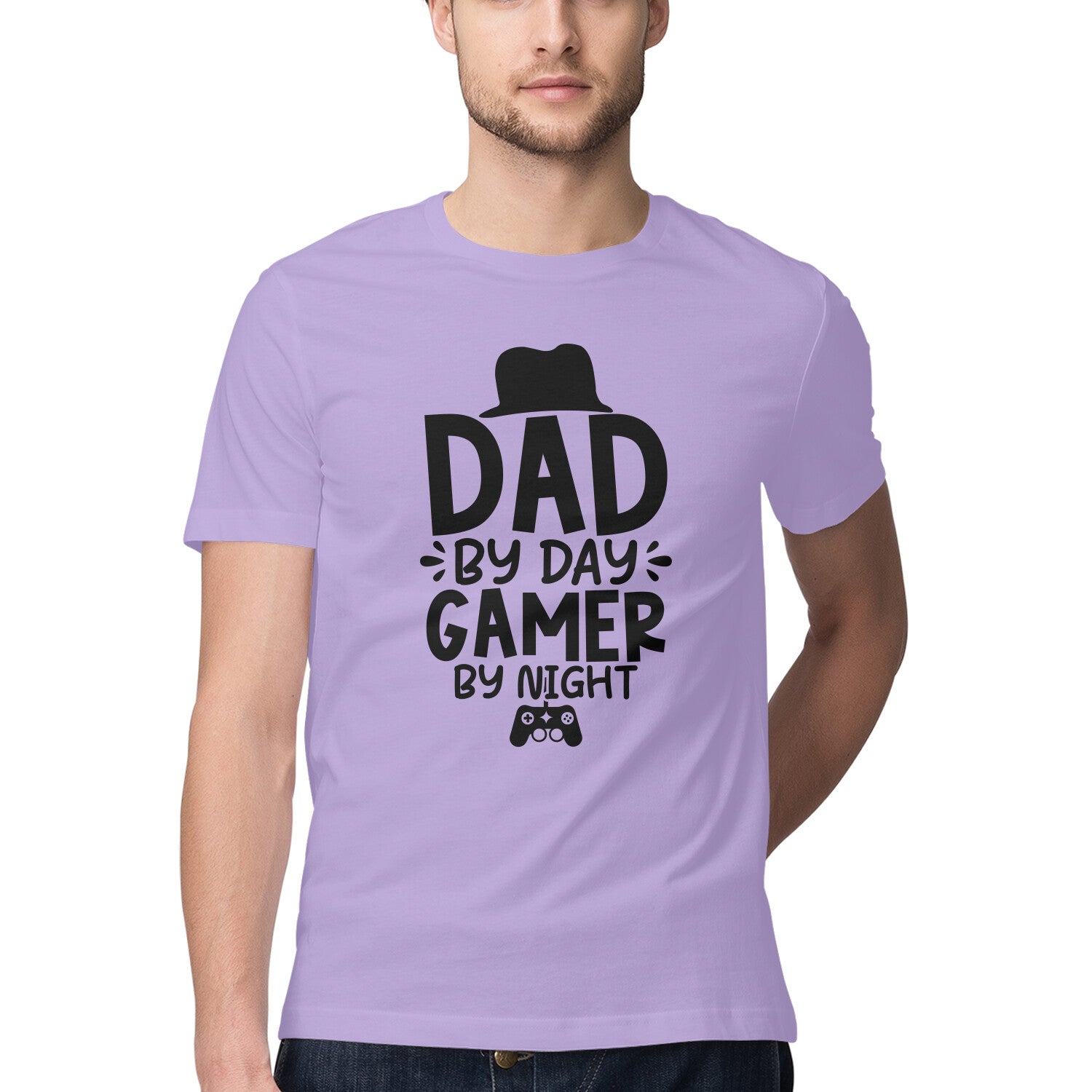 Men's Dad By Day Gamer By Night Design Printed T-Shirt