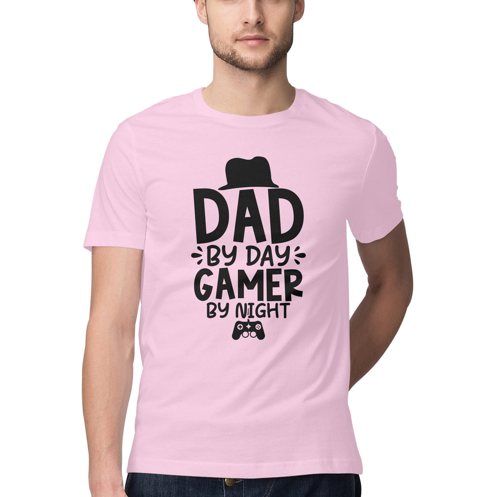 Men's Dad By Day Gamer By Night Design Printed T-Shirt