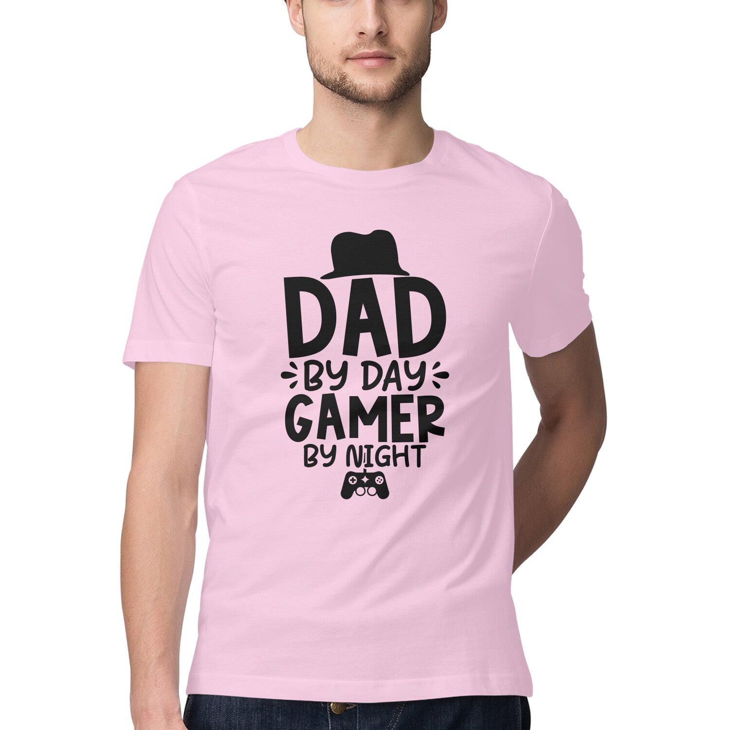 Men's Dad By Day Gamer By Night Design Printed T-Shirt