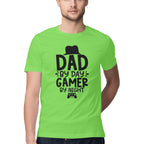 Men's Dad By Day Gamer By Night Design Printed T-Shirt