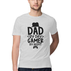 Men's Dad By Day Gamer By Night Design Printed T-Shirt