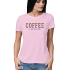 Women's Coffee A hug In A Cup Graphics Printed T-Shirt