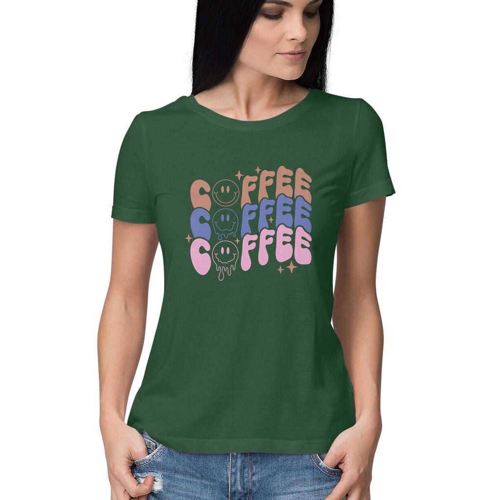 Women's Coffee Graphics Printed T-Shirt