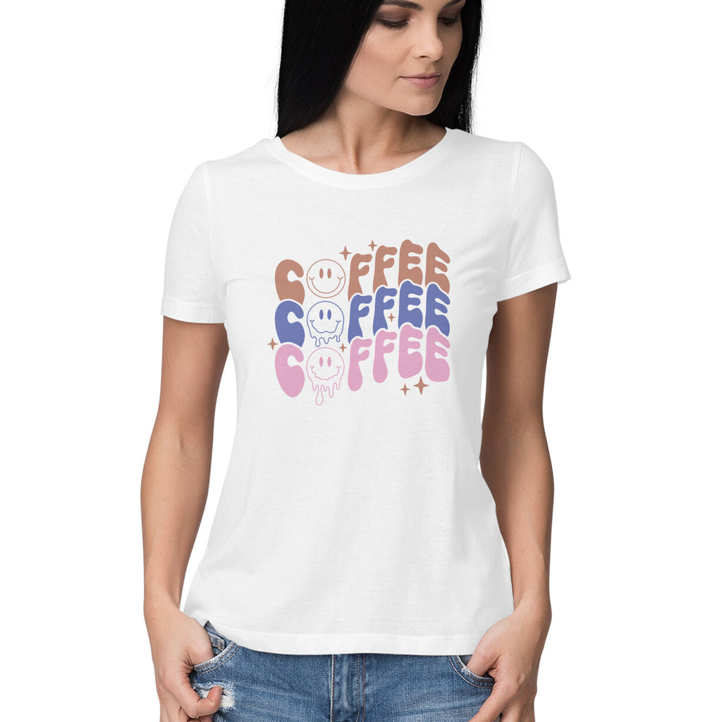 Women's Coffee Graphics Printed T-Shirt