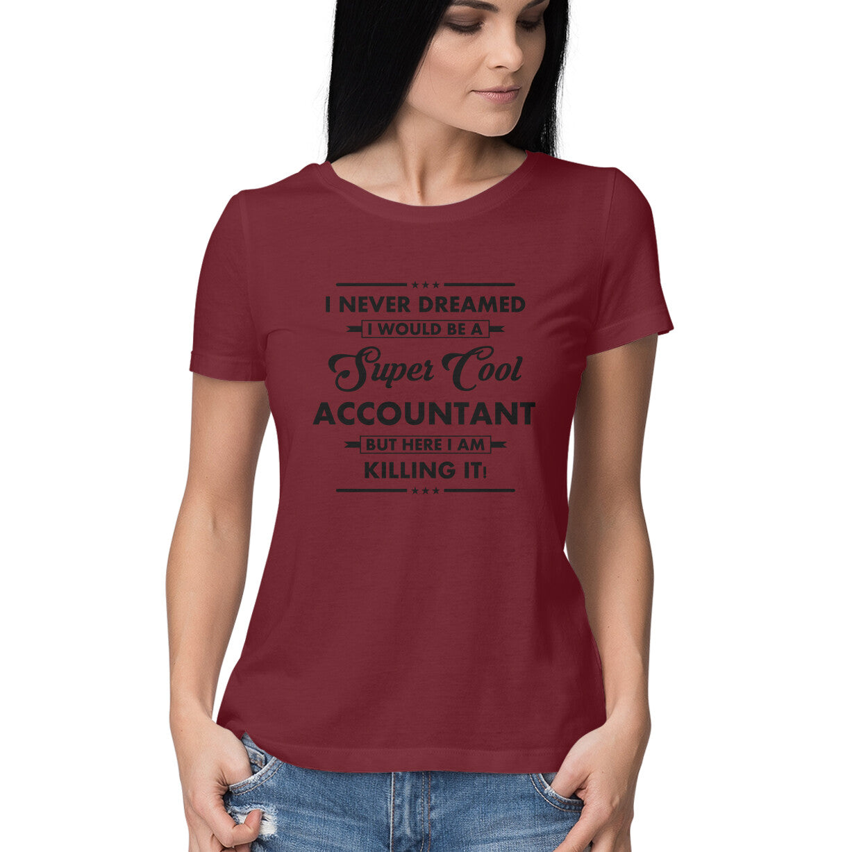 Women's Accountant Design Printed T-Shirt
