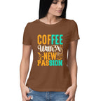 Women's Coffee with a New Passion Graphics Printed T-Shirt