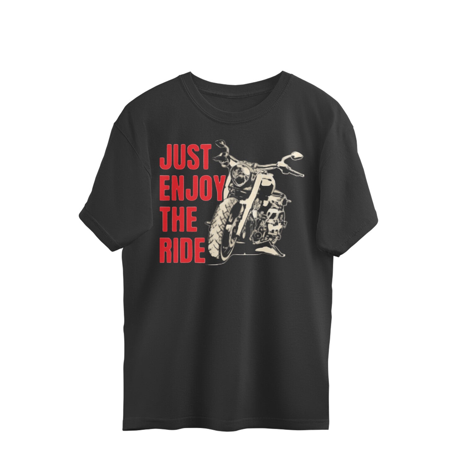 Men's Oversize T-Shirt JUST ENJOY THE RIDE Graphic Print Secondary image