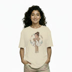 Women's Oversize Printed T shirt Cup of Calm