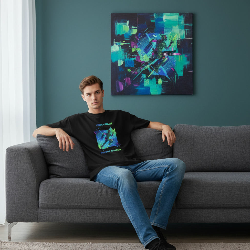 Men's Oversized T-Shirt-Urban Dash Secondary image