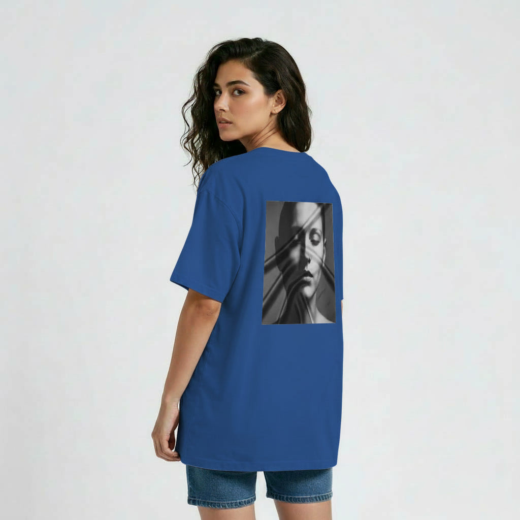 Womens Oversize T-Shirt Abstract Illusion Design Back Print Main image