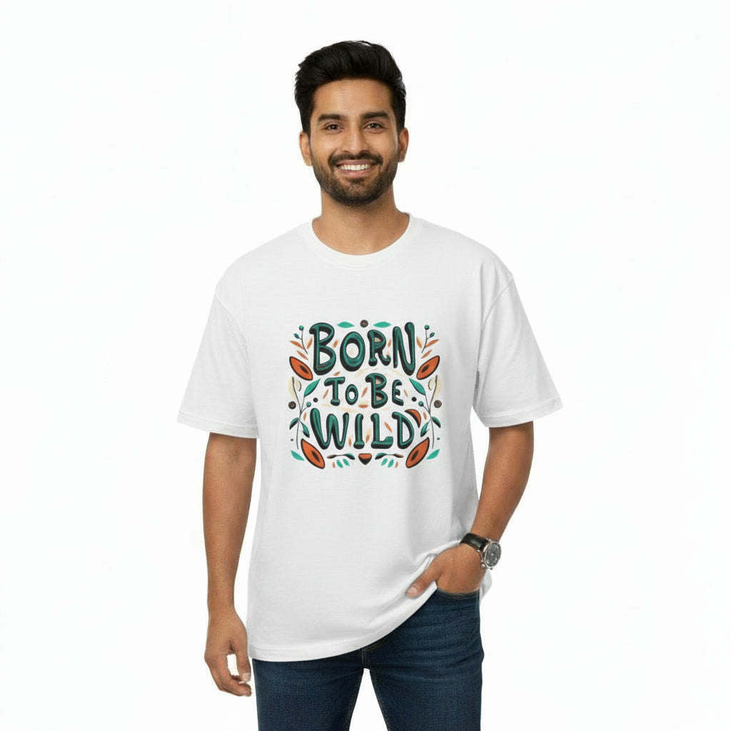 Men's Oversize T-Shirt BORN TO BE WILD Graphic Print