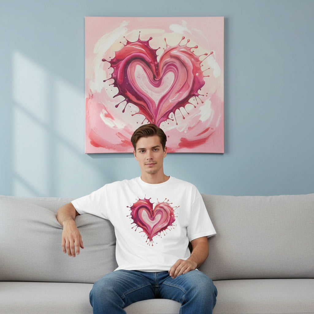 Men's Oversized T-Shirt-Painted Love