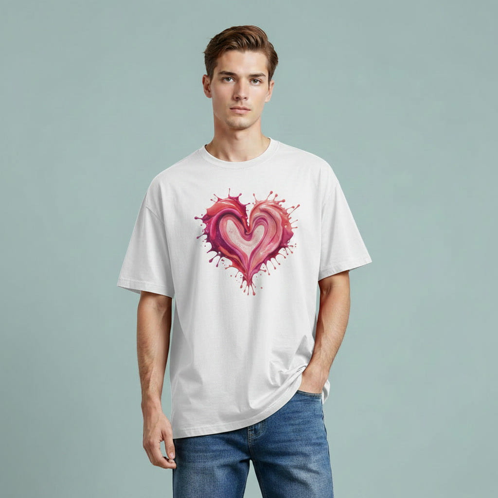 Men's Oversized T-Shirt-Painted Love