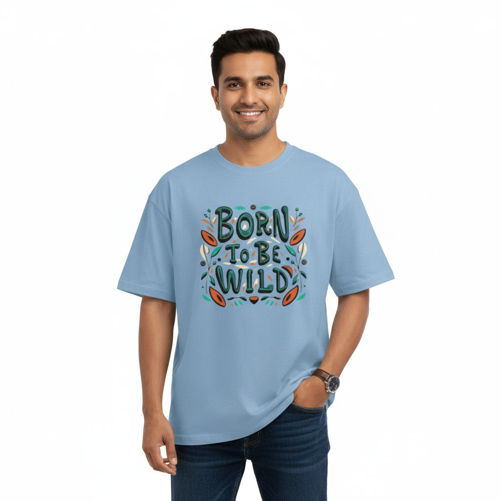 Men's Oversize T-Shirt BORN TO BE WILD Graphic Print