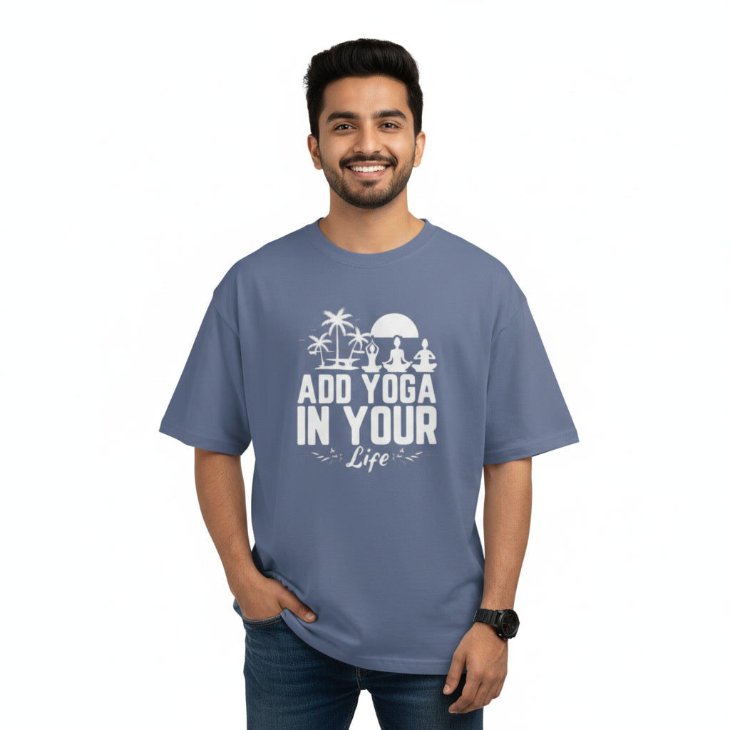 Men's Oversize T-Shirt ADD YOGA IN YOUR LIFE Graphic Print