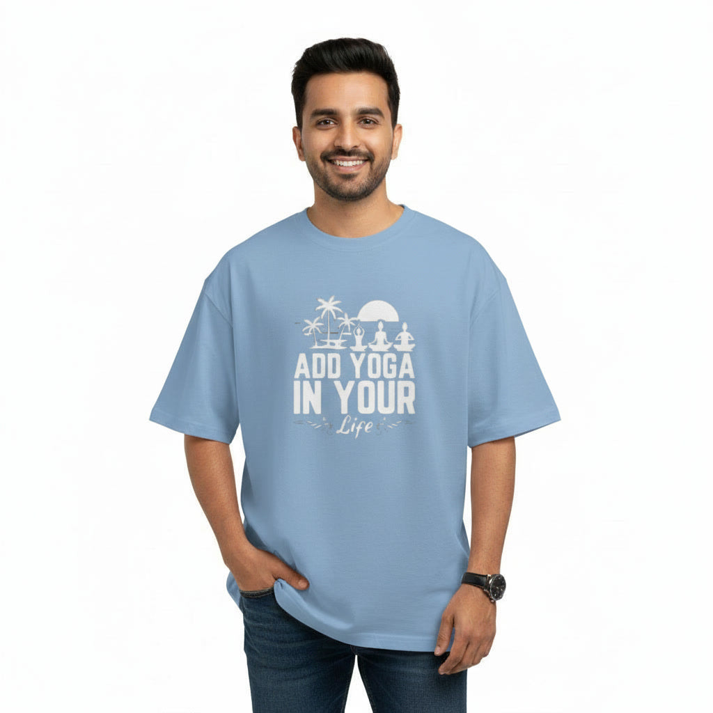 Men's Oversize T-Shirt ADD YOGA IN YOUR LIFE Graphic Print